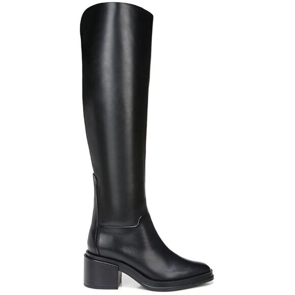 FRANCO SARTO Womens Black Metallic Bead Round Toe Stacked Heel Zip-Up Boots Shoes W main image 1